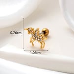 Gold color / 1 Piece Simple Series Copper  Gold Color Material Zircon Women's Stud Earrings Picture2